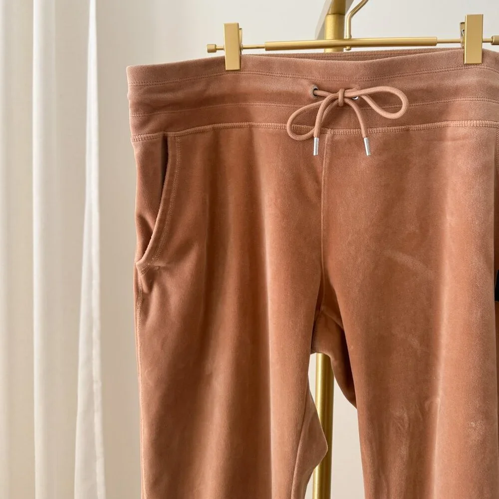 DKNY Sport Velour Jogger | Caramel | Drawstring Waist | Size L - Picture 3 of 9